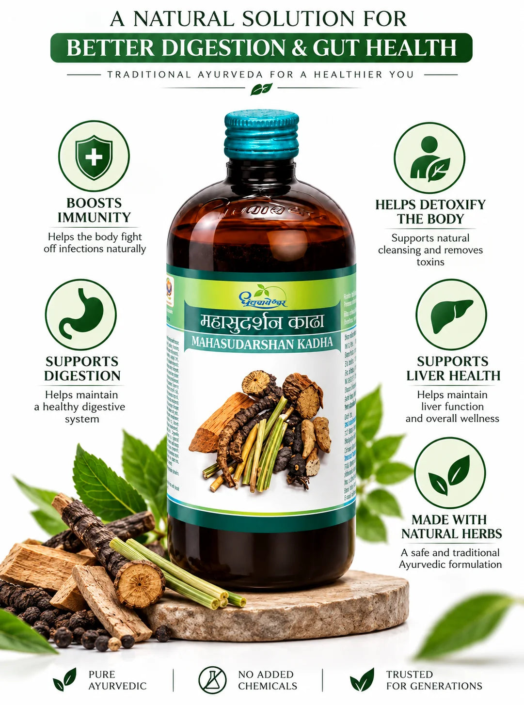 Dhootapapeshwar Mahasudarshan Kadha for Fever and Enlarged Liver & Spleen