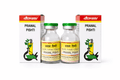 Two pairs of 10 Gm Baidyanath Prawal Pishti glass medicine bottles with green caps and yellow labels, each placed next to its corresponding white and red outer packaging box featuring the brand logo and traditional mortar and pestle illustration | BodyStop