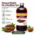 Dhootapapeshwar Abhayarishta promotional marketing banner highlighting natural relief for digestive health, constipation relief, 100% Ayurvedic formula, and overall wellness alongside imagery of Haritaki fruits and a medicine bottle | BodyStop