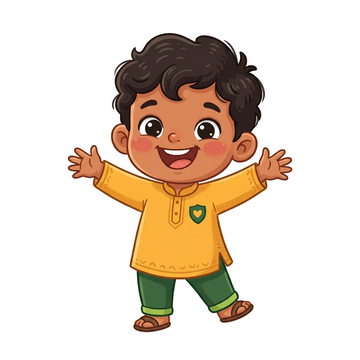 Happy child illustration representing kids wellness, healthy growth, and overall wellbeing | Ayurvedic wellness products for children from BodyStop