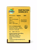 Zandu Vasant Malti Rasa Gold (Suvarna) packaging side view displaying net content, manufacturing and marketing details by Emami Limited, license number, and customer care contact information | BodyStop